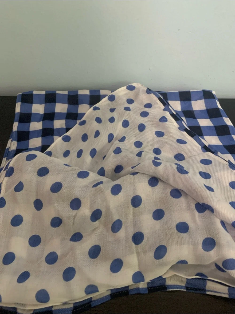 Talbots Blue and White Scarf/Wrap 70x25 inches rectangular NWT